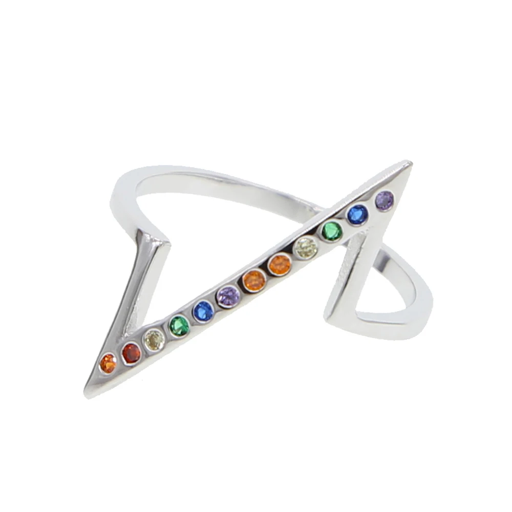 Новый стиль геометрическое серебряное кольцо неправильной формы Z-образной для