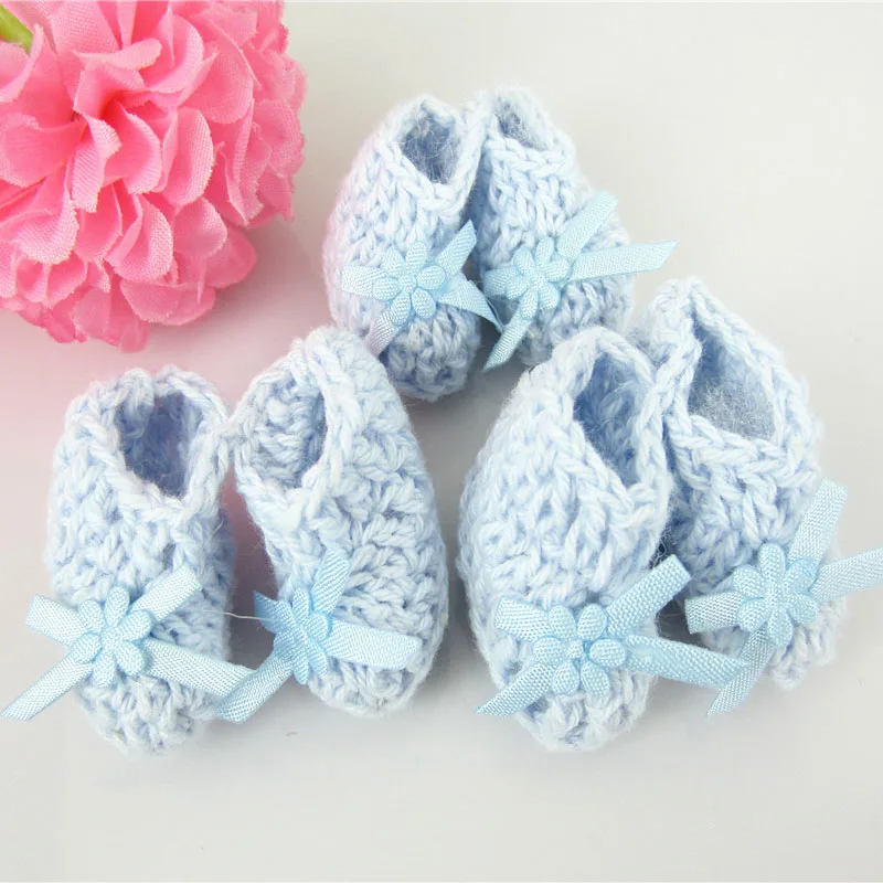Миниатюрные вязаные пинетки ручной работы для детского душа сувениры крещения
