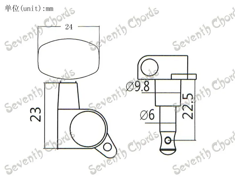Набор 6 шт. кофейных больших квадратных кнопок колышки для настройки тюнеры