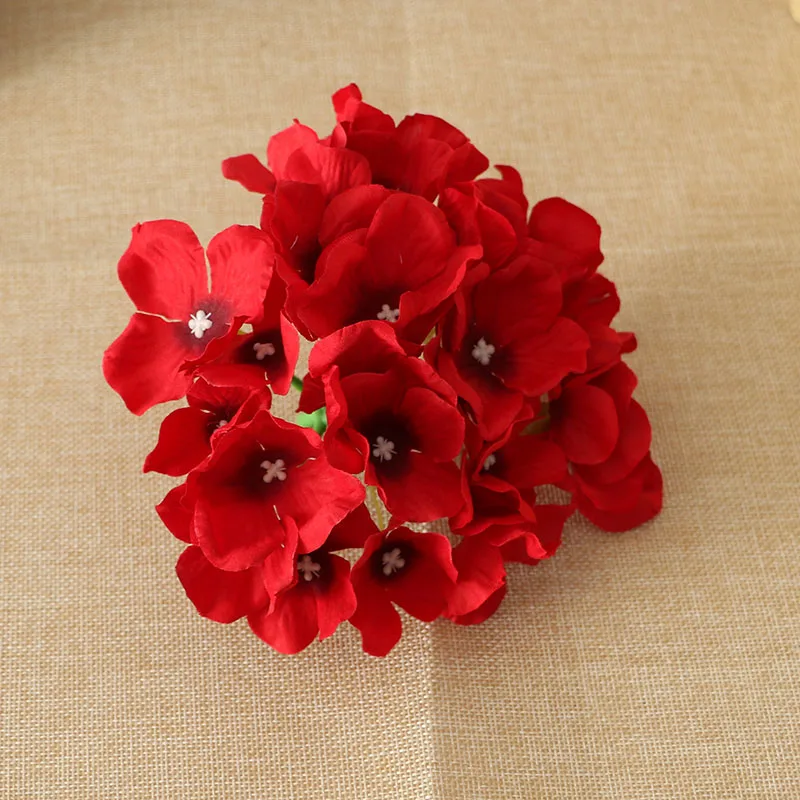 Red 25 шт. DIY Искусственные головки цветов Гортензия пион шелковые свадебные цветы цветочные стены фон для отеля фоновое украшение - Цвет: Red