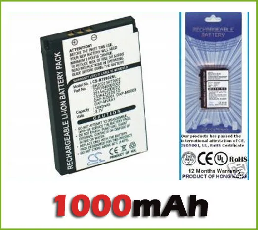 Cameron Sino оптовая продажа 1000mAh iPOD / MP3 PMP батарея для творческого NOMAD MuVo2 Jukebox Zen Xtra