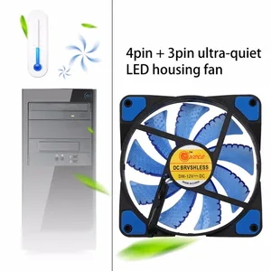 Цветной вентилятор охлаждения 120 мм, Компьютерный Вентилятор 120 мм со светодиодной подсветкой, ультратихий вентилятор для чехла компьютера, 15 светодиодов, 12 В, около 1200 обмин, 3-контактный вентилятор