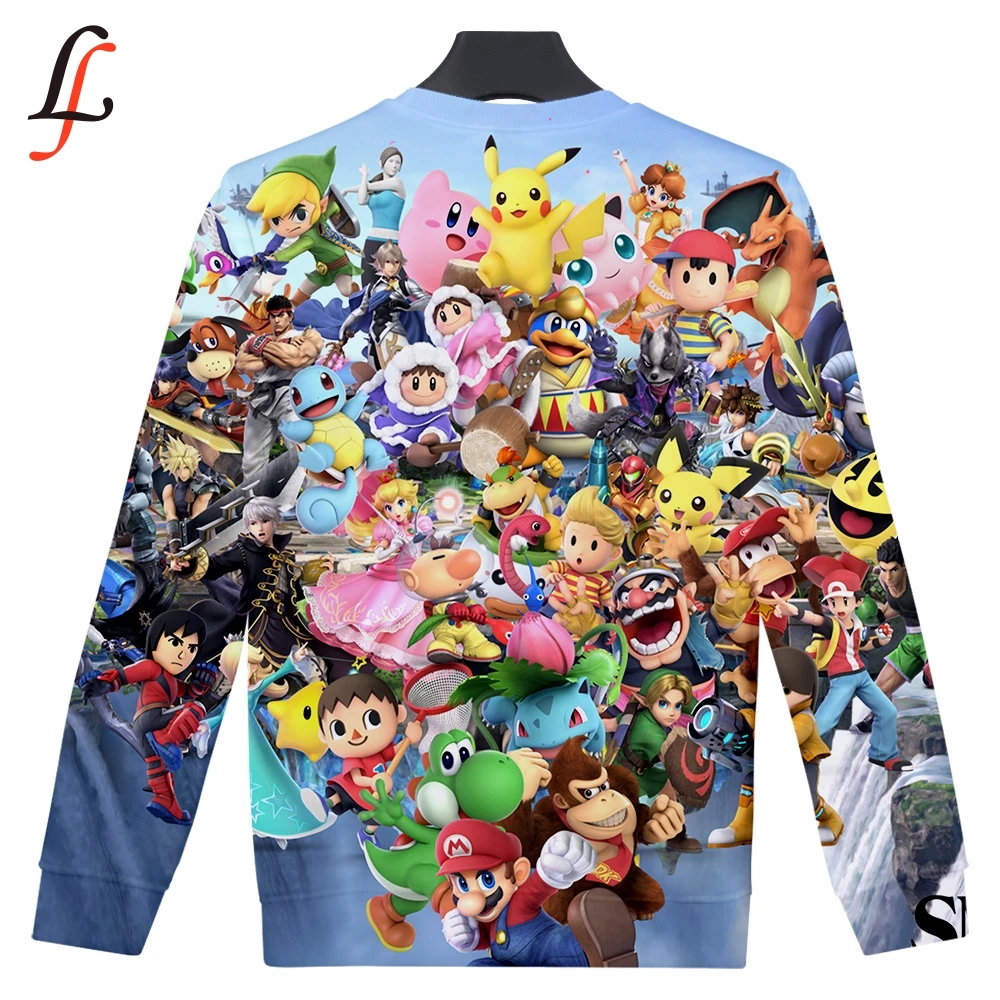 Super Smash Bros. Повседневные толстовки с 3D принтом для женщин и мужчин хит продаж Harajuku