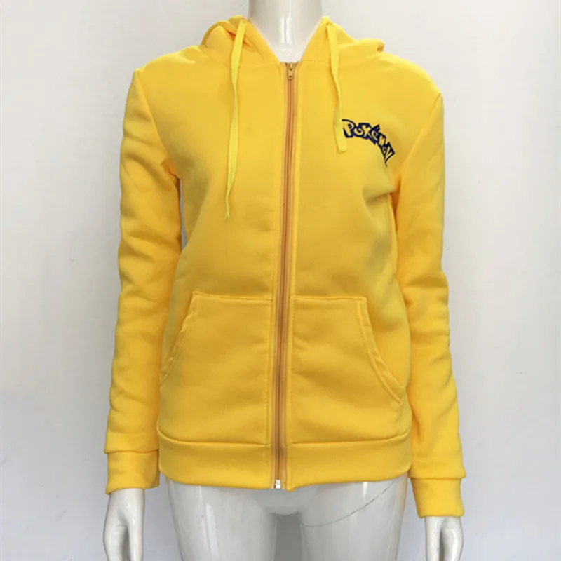 2017 режим Frauen Jacke гелб Solide Покемон Пикачу печатных SchwanzTotoro свитер с капюшоном