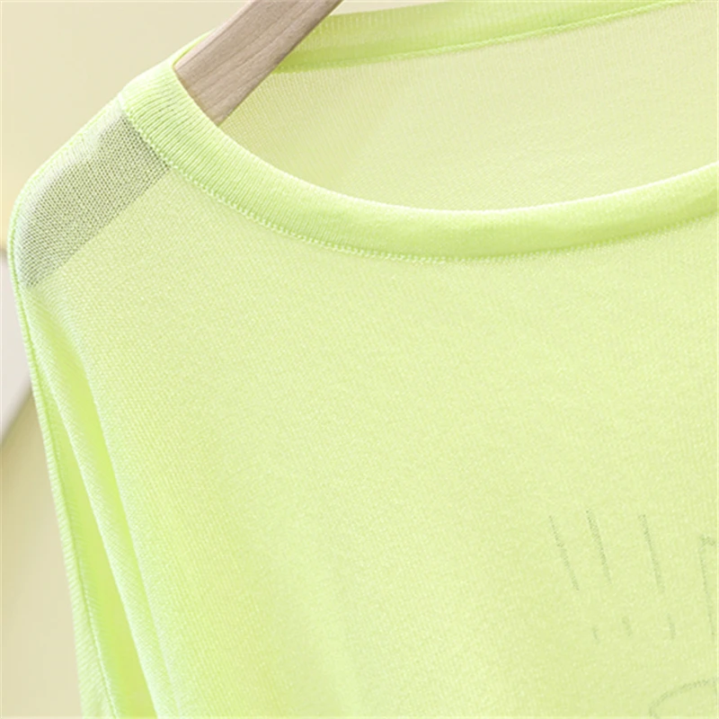 Повседневная Женская футболка 2019 летняя новая ледяная шелковая печать тонкие