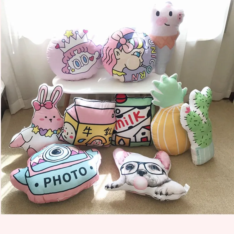 Плюшевая подушка в виде кролика свинки и собаки 43 см|Плюшевые подушки| |