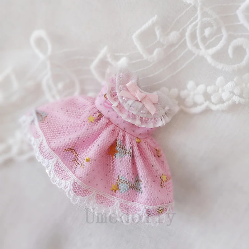 1 шт. милое Розовое Кружевное мини платье OB11 для кукол obitsu 11 1/8 BJD аксессуары