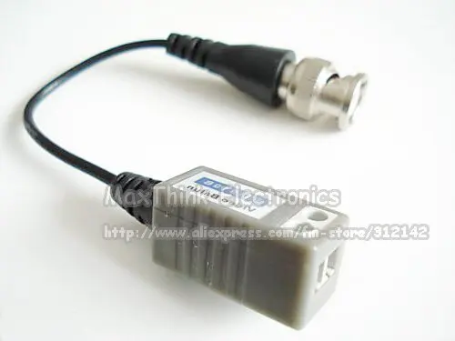 Коннектор передачи BNC Balun Video Coax UTP для камеры видеонаблюдения 1 пара бесплатная