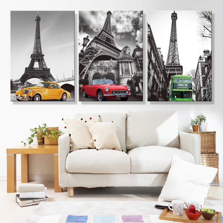 Modular paintings posters and prints nordicA famous European building flowers art canvas flower decoration wall pictures | Дом и сад