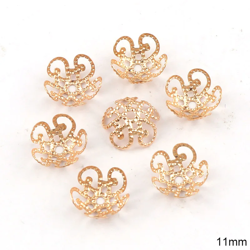 11 мм блестящие винтажные филигранные Металлические Полые бусины-разделители