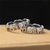 925 sterling silver female finger rings small elephant animal open ring for women men fashion party jewelry