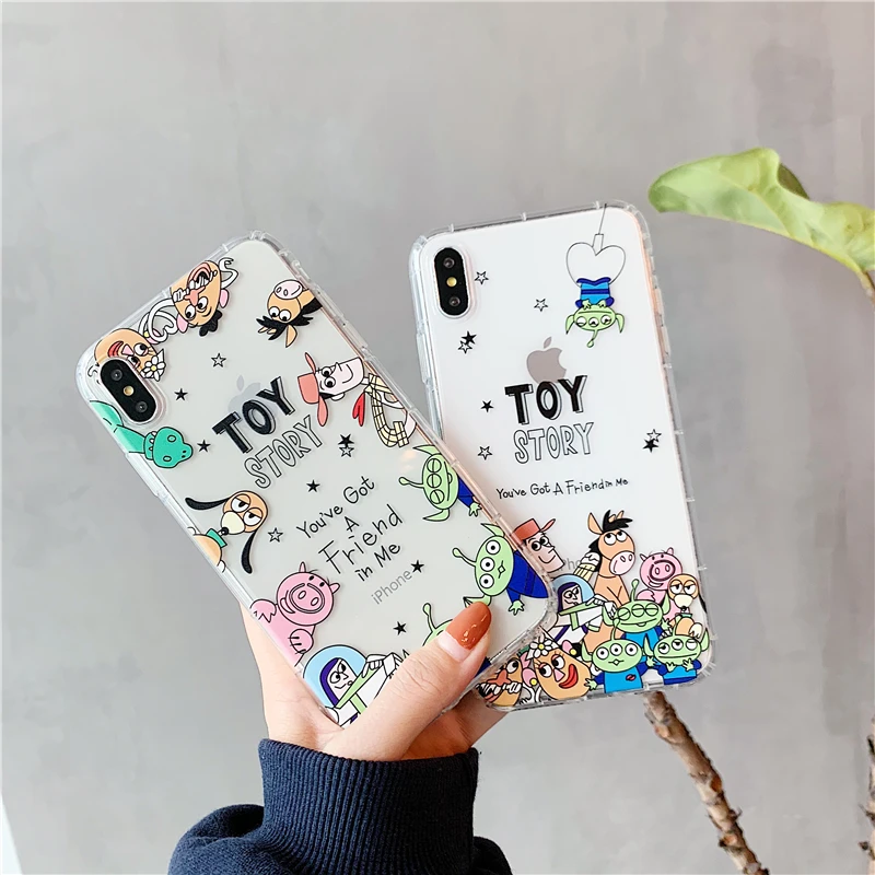 Милый мультяшный чехол для iphone X XS Max XR 8 7 6 6s Plus с воздушной подушкой, прозрачный мягкий чехол из ТПУ для телефона