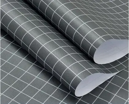 gray small lattice Утолщенные современные просто черные шестигранные водонепроницаемые самоклеющиеся плитки обои Мода Ванная комната Кухня ПВХ решетки стикер на стену - Цвет: gray small lattice