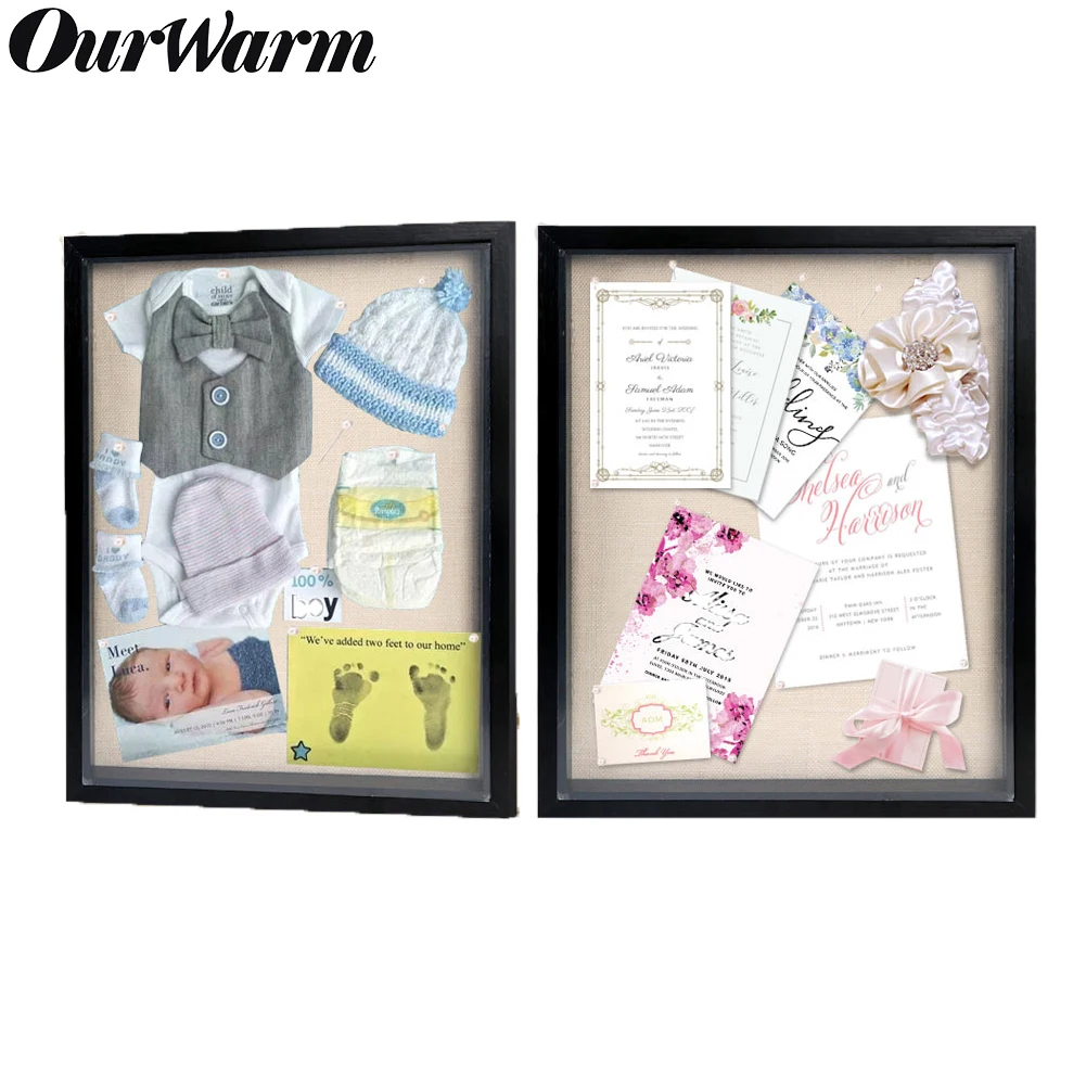 OurWarm 42x34 см свадебные коробки с тенями DIY Скрапбукинг Фоторамка деревянная рамка