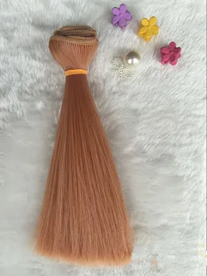 1 шт., 15 см, 25 см, 30 см, 35 см, 50 см, аксессуары для куклы, прямые синтетические волосы, парик для куклы, парики, высокотемпературная проволока - Цвет: 43