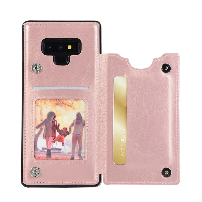Rose Gold Пряжка Флип раскладный кожаный чехол для samsung Galaxy S10 S9 S8 плюс S10e S7 Edge Note 9 8 мульти Слои с подставкой и карманами для карт бумажник сумка - Цвет: Rose Gold