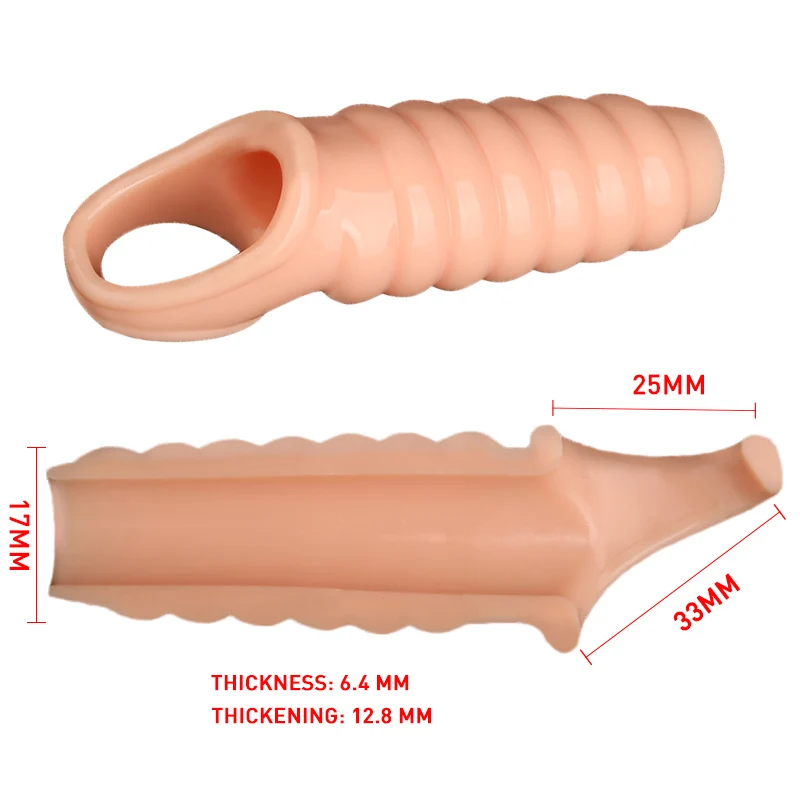 Накладки для увеличения полового члена Penis Enlargement Extension Sleeves для мужчин, устройства для мужской целомудрия, многоразовые презервативы, кольца для полового члена для секс-игрушек.
