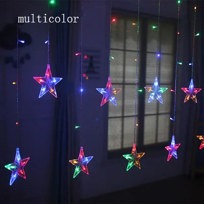 multicolor Светодиодный Рождественский светильник с вилкой европейского стандарта 220 В, рождественские светильники для занавески, гирлянда для помещений/улицы, гирлянда, Сказочная лампа для украшения праздника, свадьбы, вечеринки - Испускаемый цвет: multicolor
