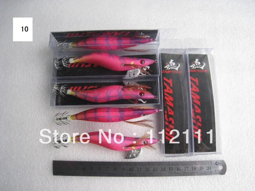 7 штук приманки для рыбалки приспособления кальмаров 3 5 # 13 см 22 г упакованы в