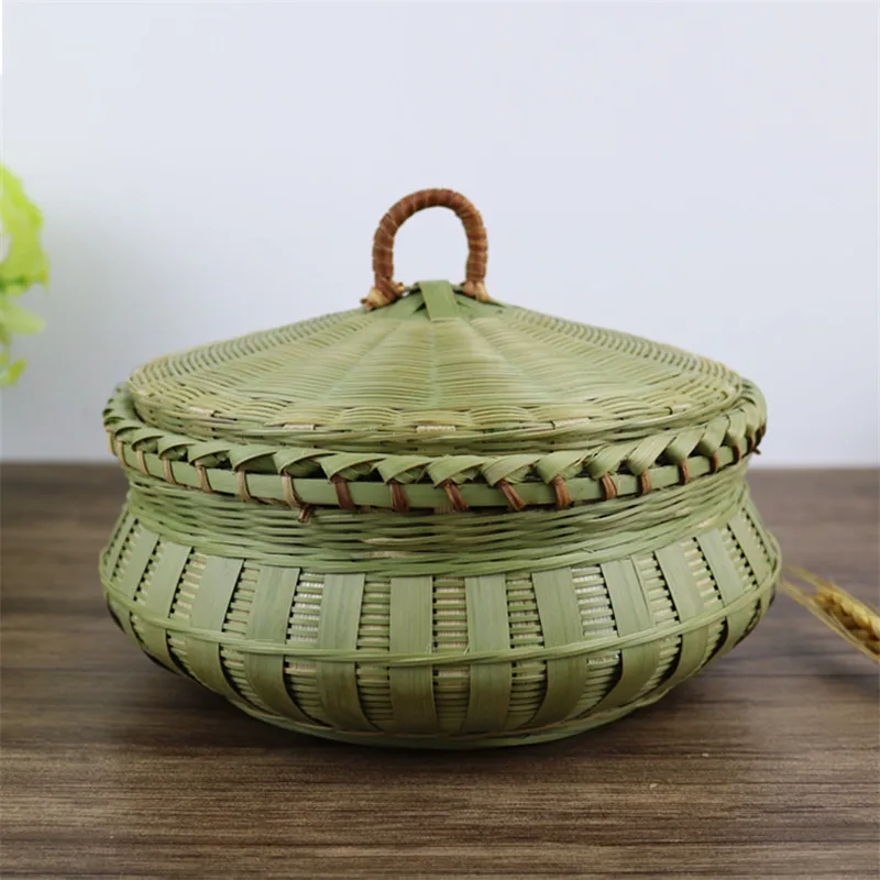 Бамбуковая корзина для хранения яиц ручной работы фруктов плетеная кухонная