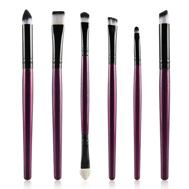 6 Purple Лидер продаж 6/15 шт. Косметические кисти для макияжа Набор для Для женщин тональный крем праймер для век подводка для губ кисти для макияжа глаз набор - Handle Color: 6 Purple