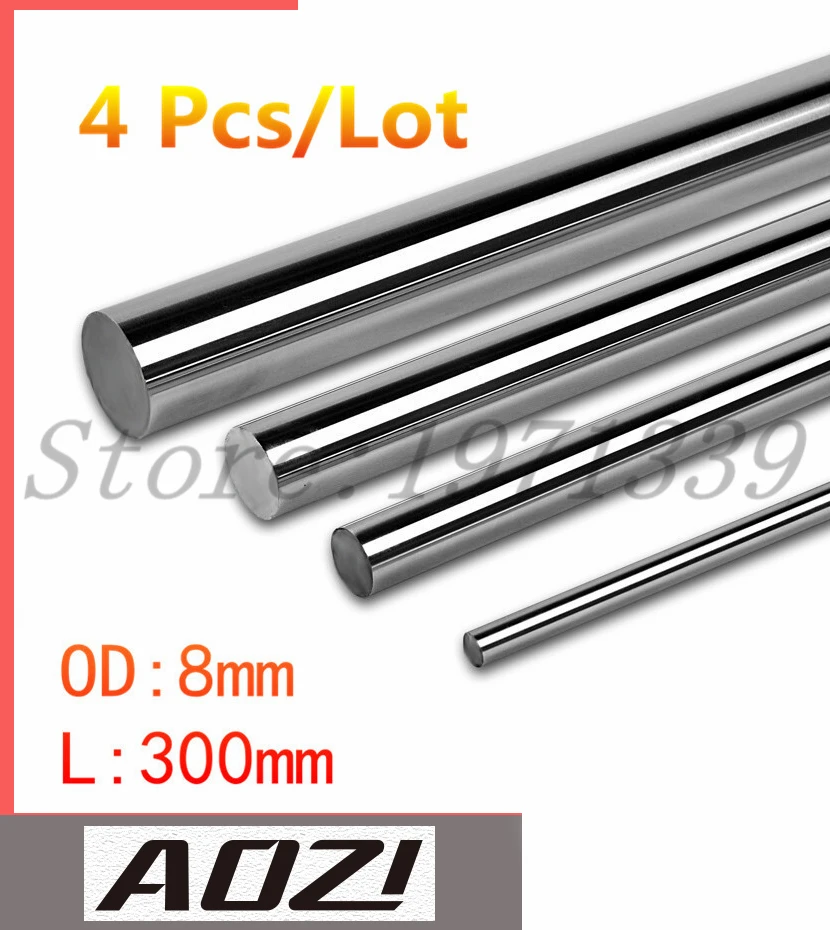 4 шт./лот WCS круглый Сталь стержень бар цилиндр линейного рельса od-8mm L-300mm ЧПУ