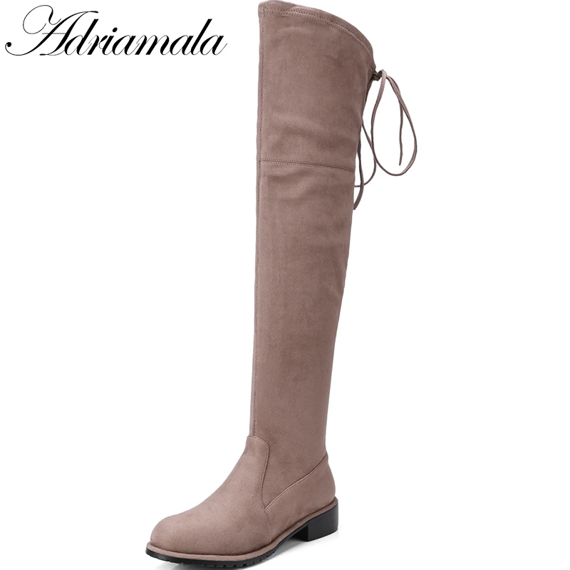 2017 Кожаные Сапоги выше колена и ботинки для девочек Для женщин Брендовая