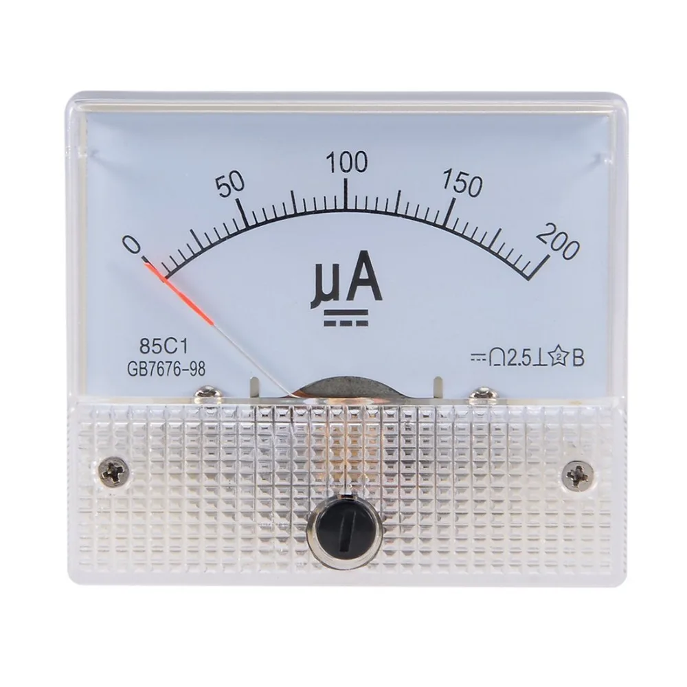 85C1 DC 0 100uA 50uA 200uA 500uA Аналоговый Амперметр Панель AMP измеритель тока амперметр|analog