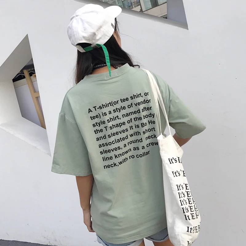 YouGeMan 2019 весна лето футболка женская одежда корейская Ulzzang Harajuku с буквенным