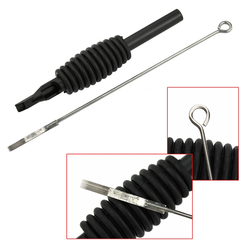 6 шт./лот 7F Стерильная одноразовая тату насадка OPHIR наконечники иглы и трубка 3/4 Grip