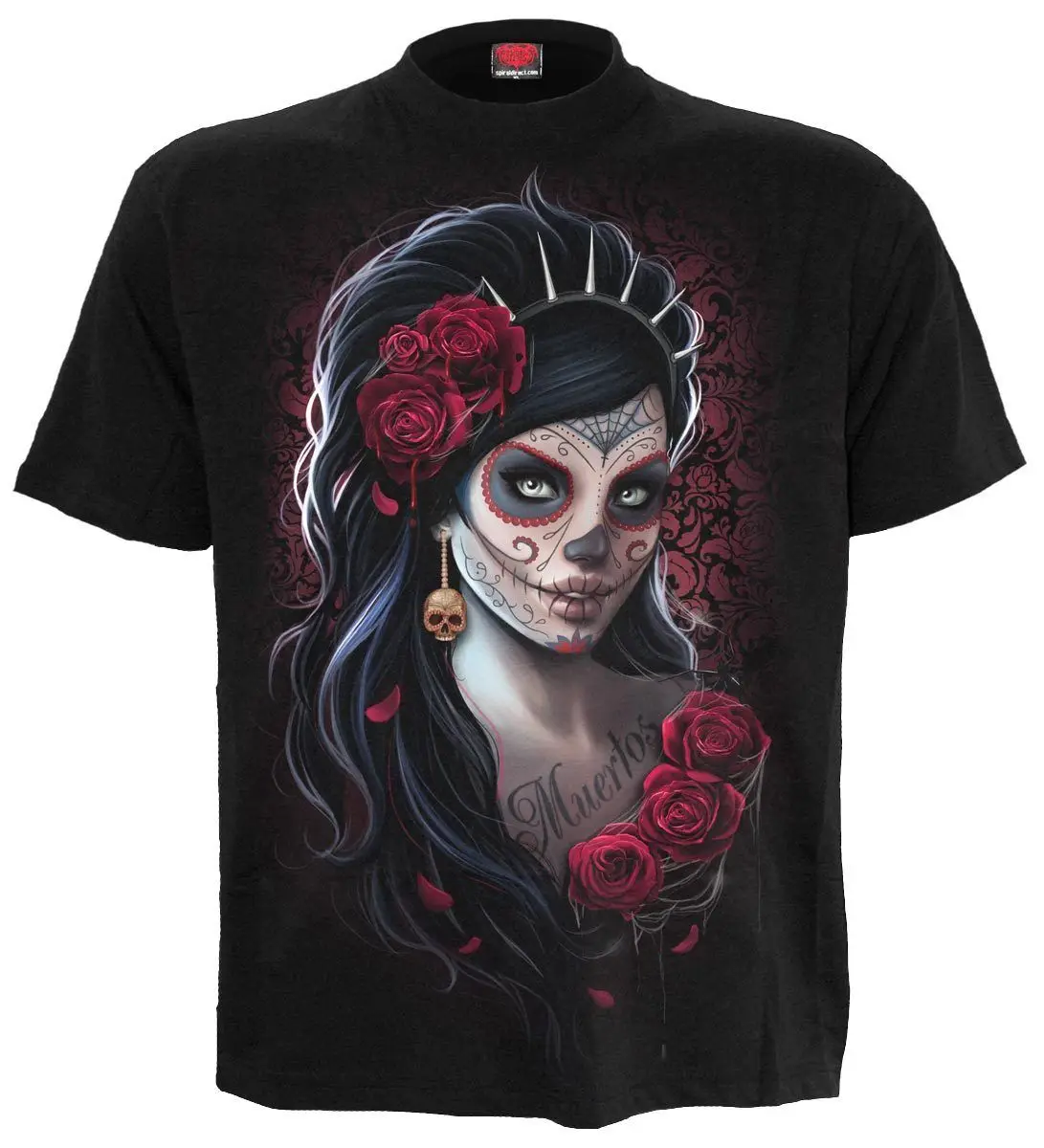 Футболка Spiral Direct DAY OF THE DEAD/Goth/Мексиканская/Sugar Skull/Rock/Tee/Топ, футболка с принтом в подарок, футболка в стиле хип-хоп, популярные футболки