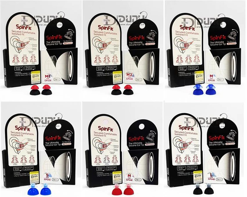 1 пара (2 шт.) запатентованные силиконовые наушники SpinFit CP220 CP230 CP240 с поворотом на 360