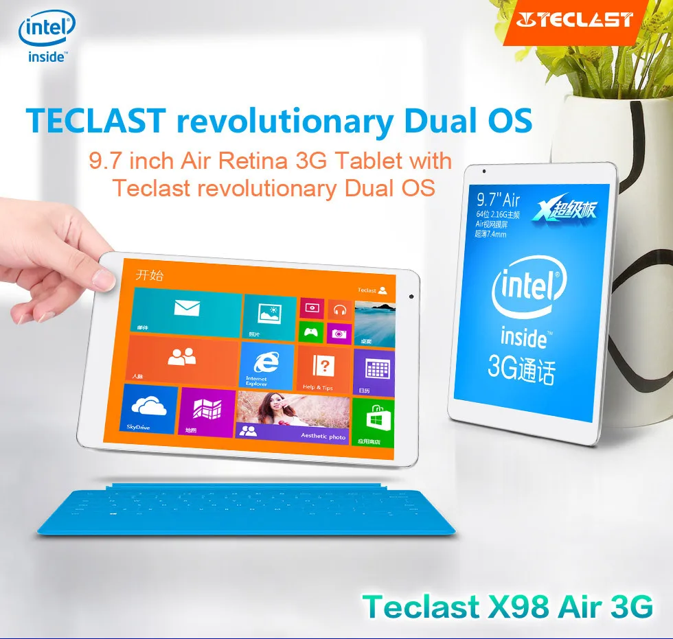 Планшетный ПК с двойной системой Teclast X98 Air 3G 9 7 дюйма 2 16 ГГц экран Retina 2048x1536 Гб ОЗУ 32