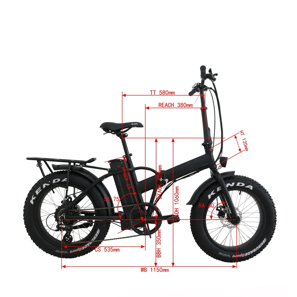 Прямая США/Канада 20*4,0 48V500W Fat tire Электрический горный велосипед/Снежный велосипед/Электрический складной велосипед