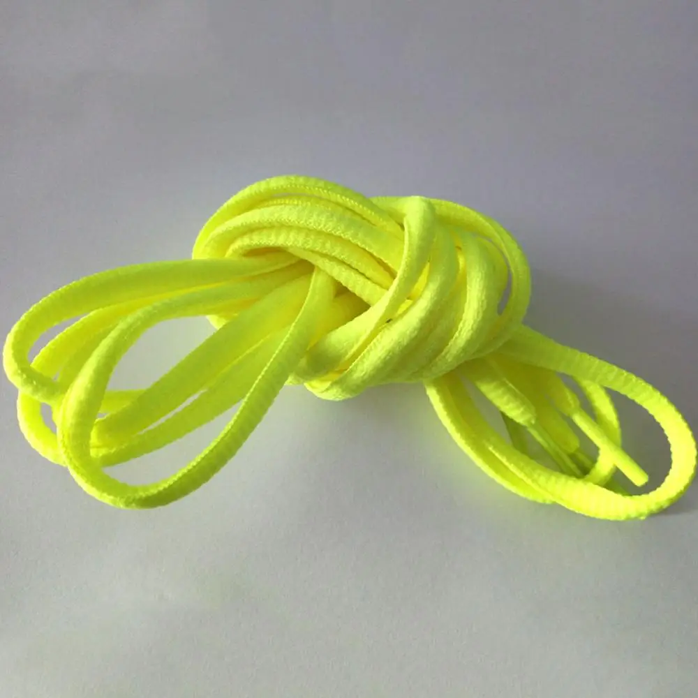 fluorescent green Овальный 1 пара Спортивная 51 дюйм шнурки спортивные кроссовки ботинки шнурки строки аксессуары для обуви - Цвет: fluorescent green