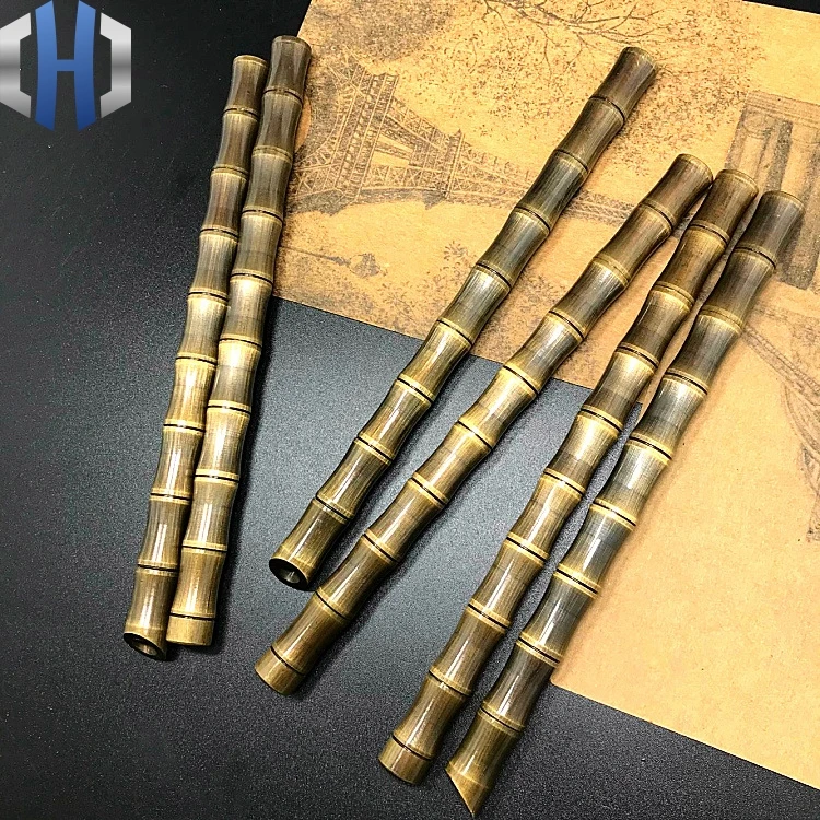 Новинка с бамбуковой секцией старая латунная ручка EDC ручной работы латунная ручка винтажная ручка для подписи нейтральная