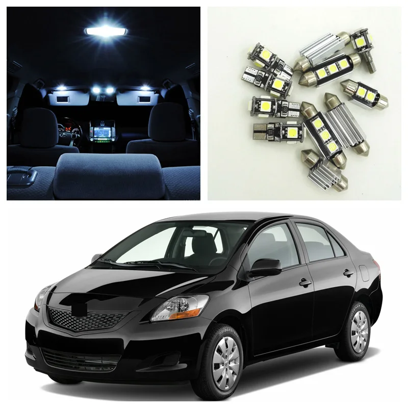 8 шт. супер яркие белые светодиодные лампы посылка салона Toyota Yaris 2007 2011|kit mark|kitkit talk