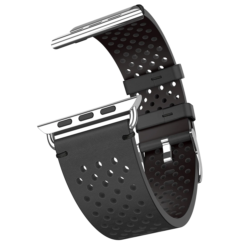 HOCO дышащий ремешок из натуральной кожи для Apple Watch Series SE 6 5 4 3 2 1 iWatch браслет 42 мм 44