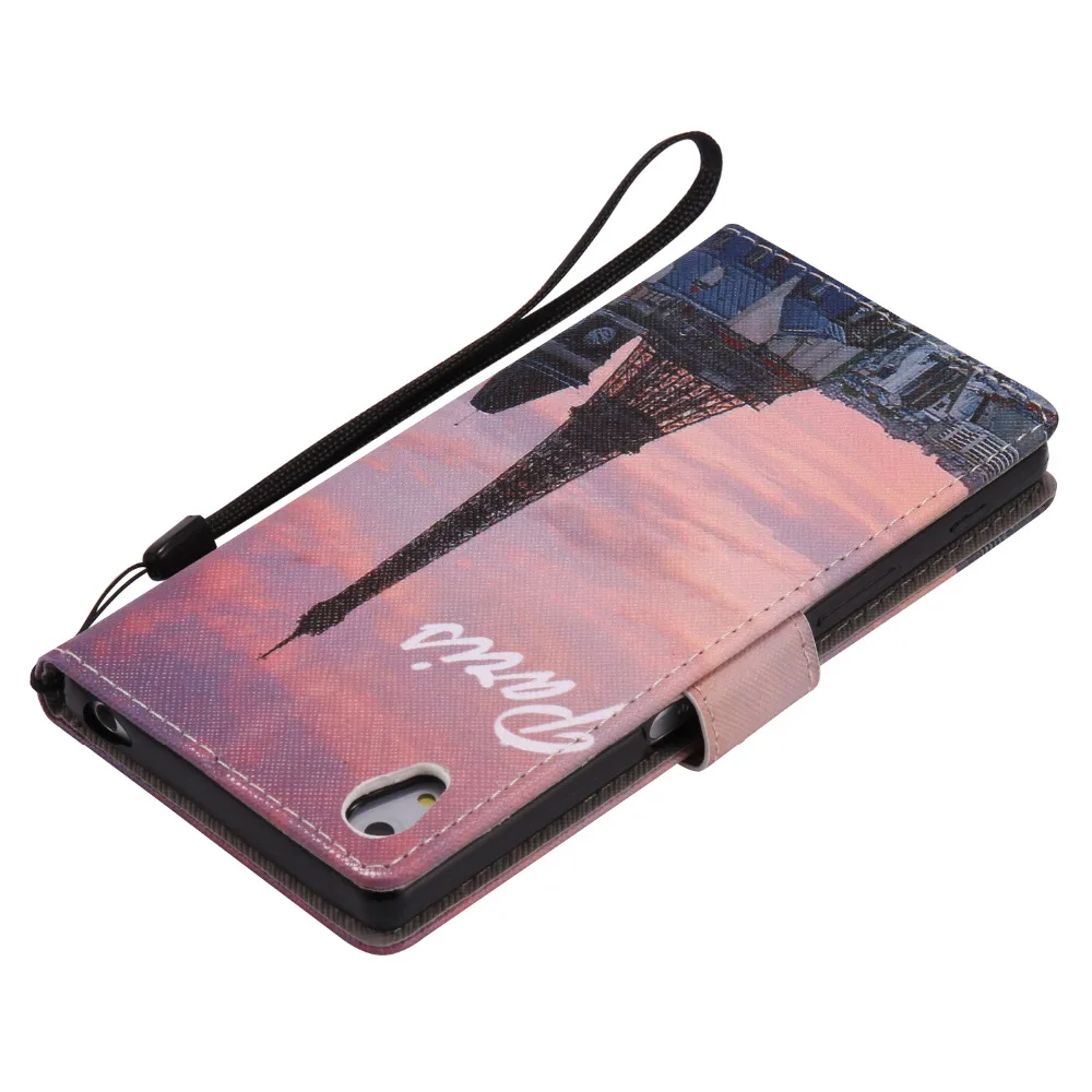 Париж Эйфелева башня шаблон кошелек Подставка держатель карты кожи чехол для Sony