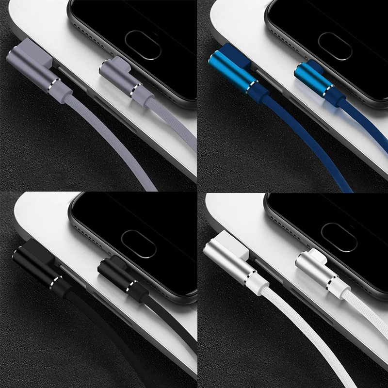 USB кабель для быстрой зарядки 90 градусов iPhone X Xs Max XR 8 7 6 6S Plus 5 5S SE iPad L оригинальный