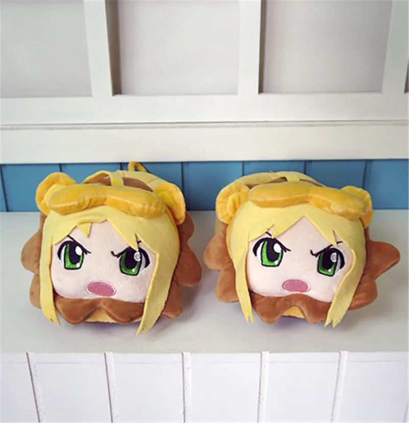 2 pcs/set Fate saber plush toy Anime Altria Pendragon lion figure short plush shoes cosplay stuff dolls