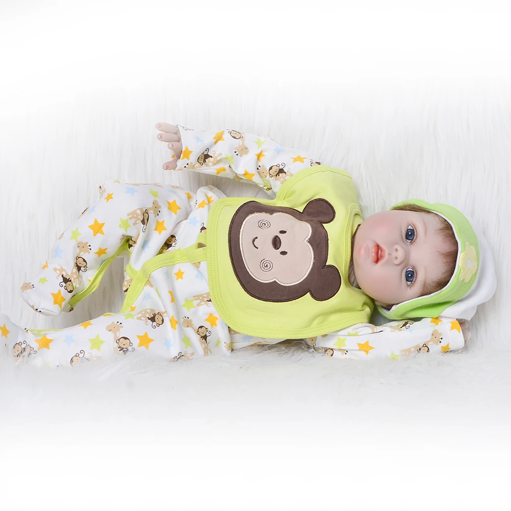 Boneca куклы reborn bebe 22 дюйма 55 см силиконовые baby живая кукла новорожденного для