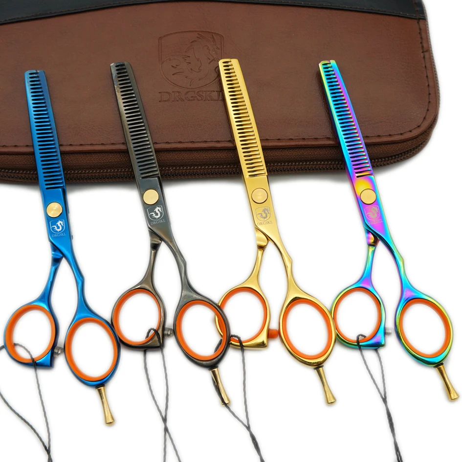 

DRGSKL famous barber hair scissors high quality, black Mirracolor 5.5 inch professional hair hairdressing scissors hair shears