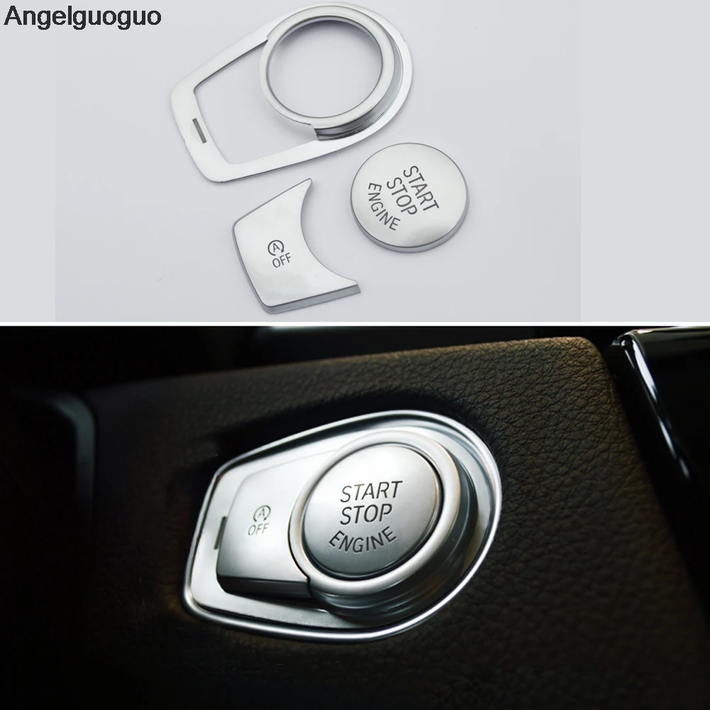 Angelgugouo для BMW X1 F48 2016 2018 кнопка запуска и остановки двигателя автомобиля наклейка
