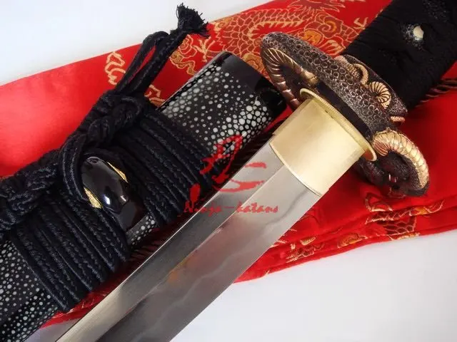 Закаленное лезвие sanmai из глины 30 дюймов отточенный меч катаны вакидзаси змея