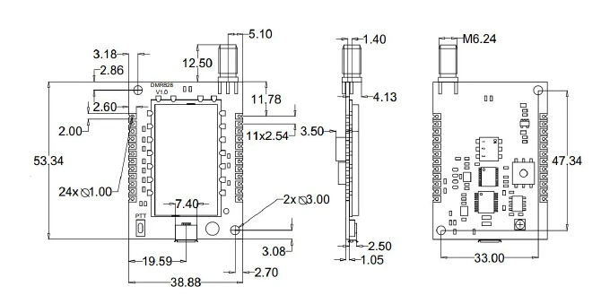 2 компл./лот DMR828 AMBE++ вокодер цифровое мобильное радио УВЧ | VHF 2W все-в-одном 8 км цифровой wakie рация трансивер