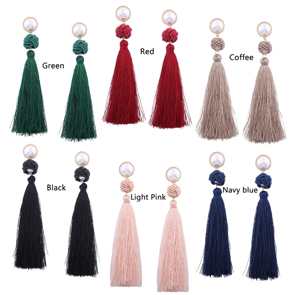 Sunarry 2018 New Chinese Style Tassel Earrings Multicolor Silk Fabric Long Drop Dangle For Women Jewelry | Украшения и аксессуары
