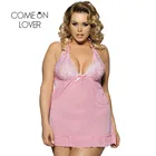 Comeonlover Baby кукольный пеньюар большой размер M-7XL Halter пижамы белье кружевное прозрачное женское Внутреннее платье RE70098P