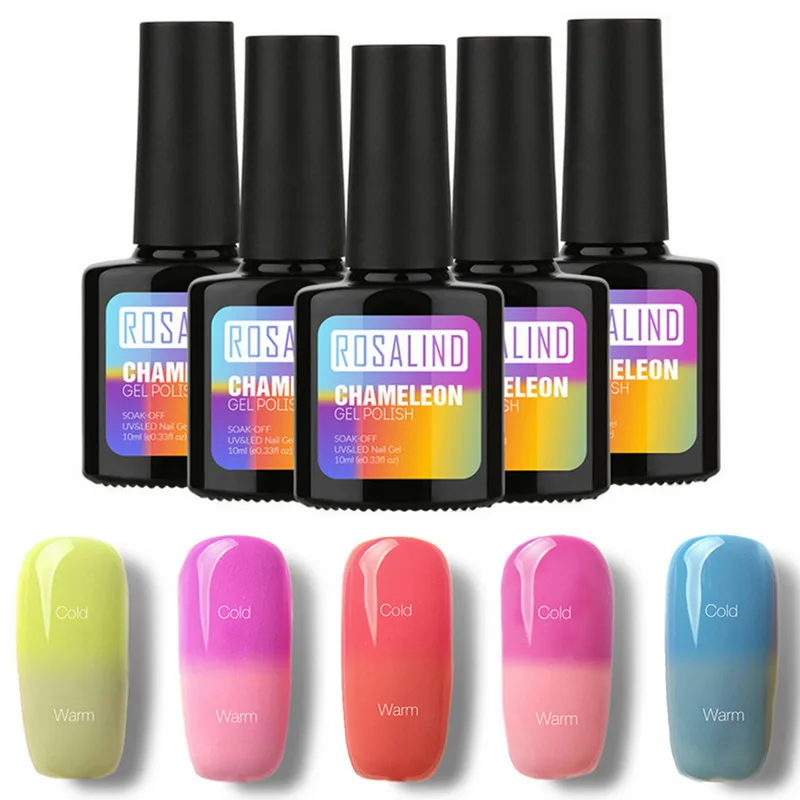 ROSALIND Semi Vernis Перманентный Гель лак для ногтей отмачиваемый Хамелеон изменение