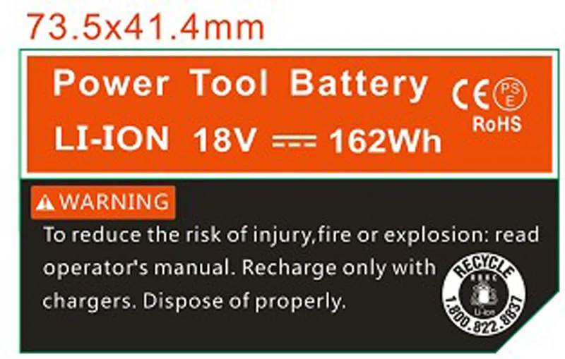 Dawupine M18 9Ah литий-ионная батарея этикетка для Milwaukee M18 18V 9Ah 48-11-1815 батарея